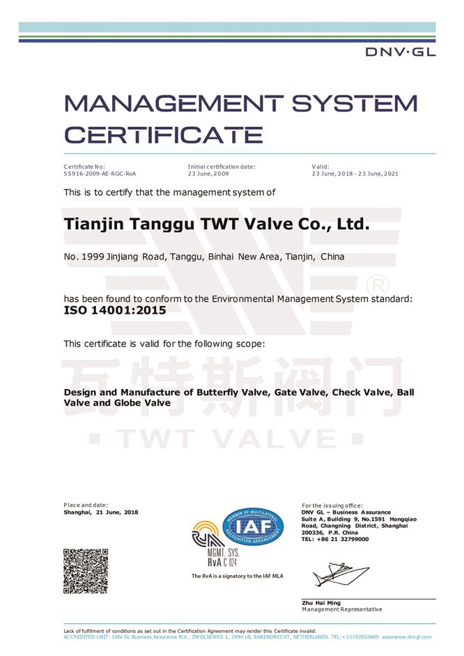 ISO14001：2015环境体系认证英文